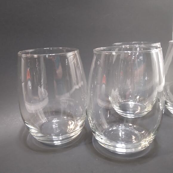 Set of 4 Libbey Clear 18 oz Large Stemless Wine Goblets Water Glasses 5" T GUC - Picture 3 of 7